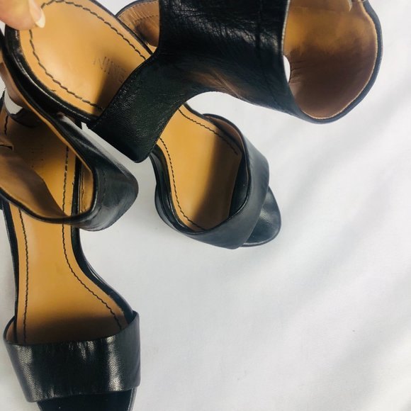 Black Nine West Sandal Ankle strap with Silver Heels 6M - Picture 4 of 12